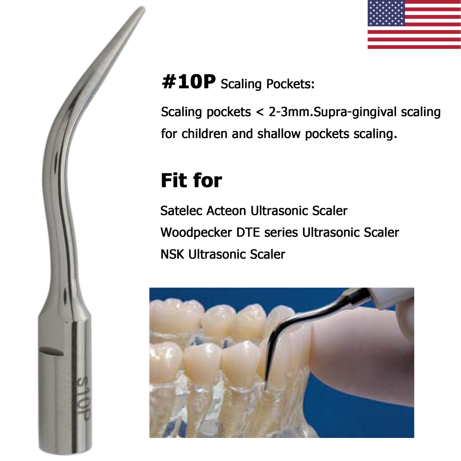 Dental Ultrasonic Piezo Scaler ACTEON Newtron P5 LED Handpiece Satelec Tips H3