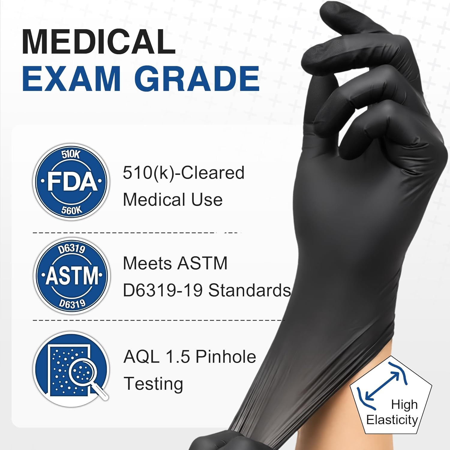 Schneider Black Nitrile Gloves, Powder Free, Disposable Gloves Latex Free for Me