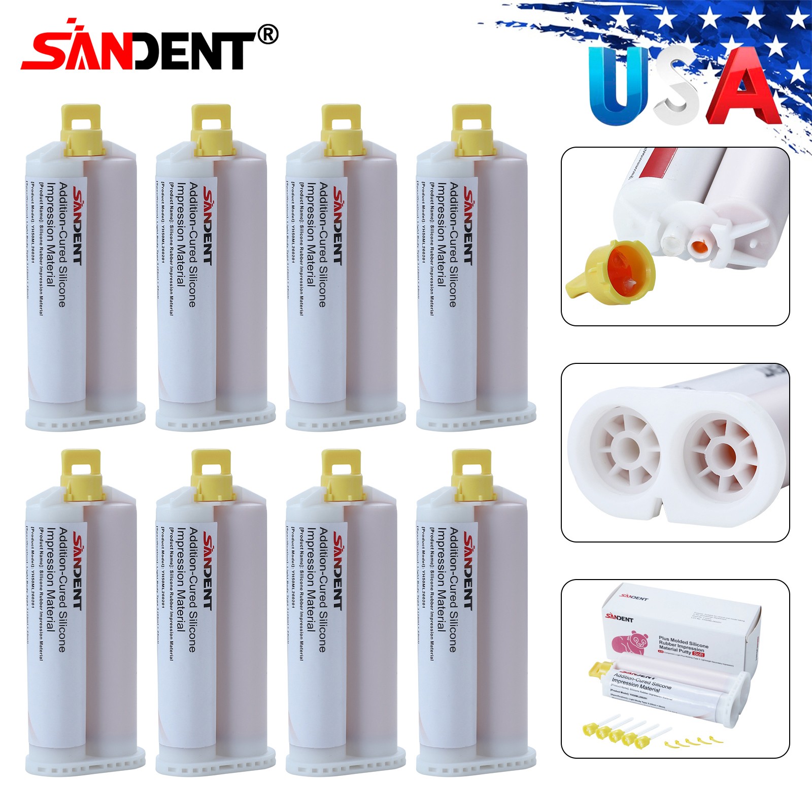 New Dental Impression Material Light Body Fast Rapid Set VPS 50 ml Cartridges