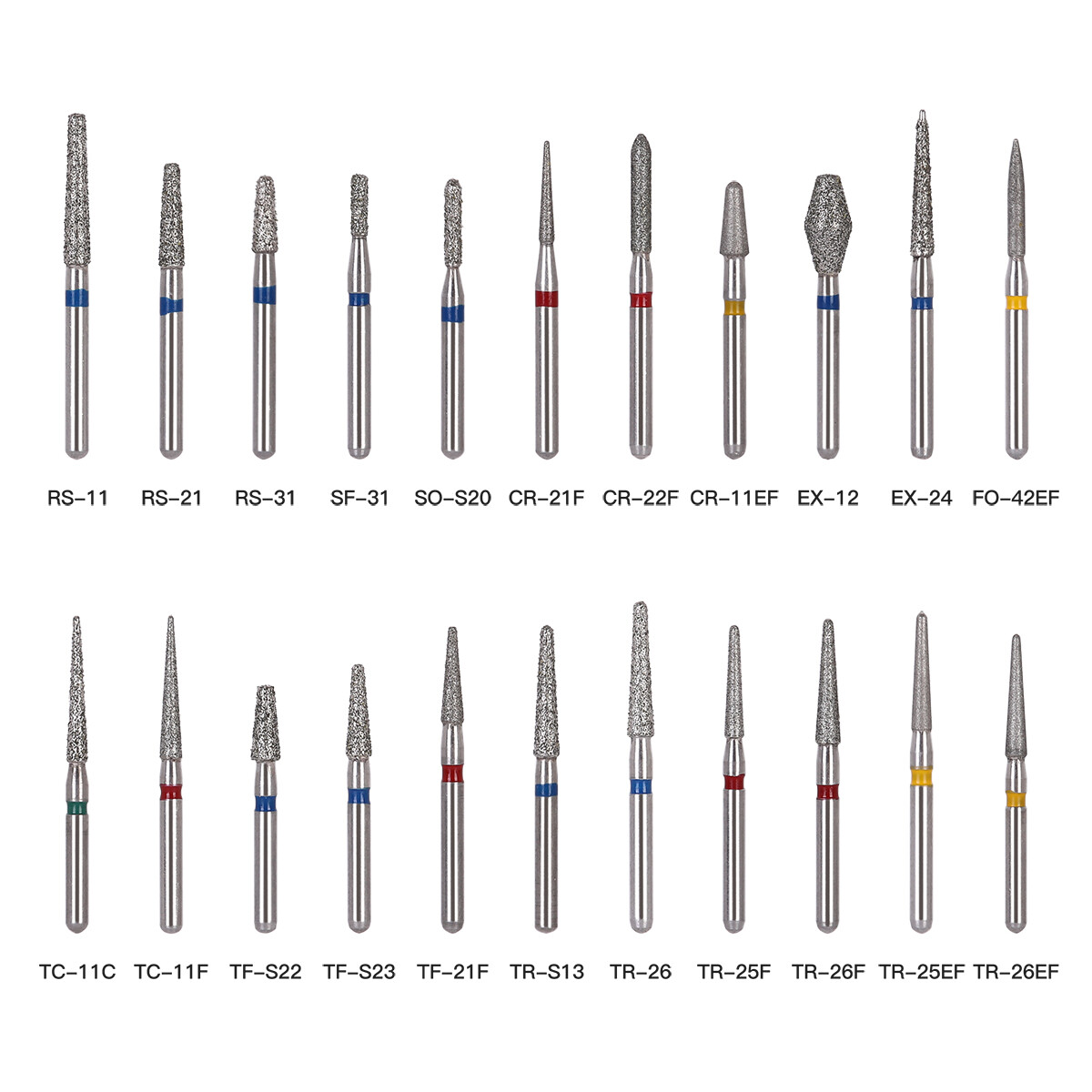 Dental Diamond Burs Drill FG 1.6mm Round Taper For High Speed Handpiece 5pc/Pack