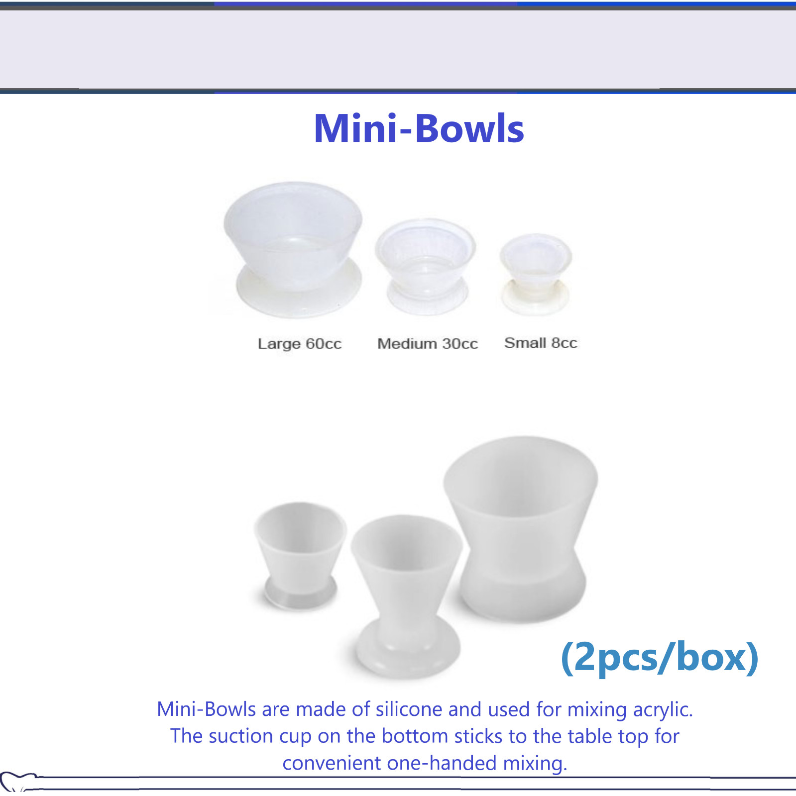 Dental Flexible Impression Bowls Mixing Silicone Bowl X/Small/Medium/Large