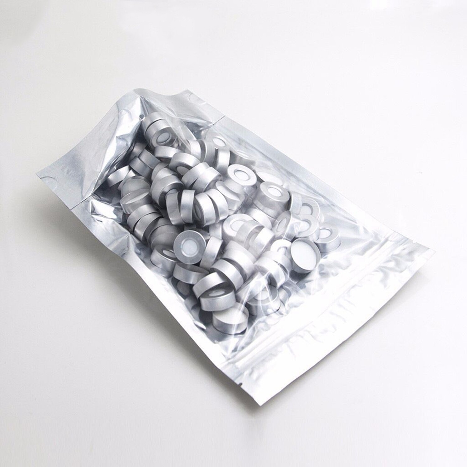20mm Crimp Top Aluminum Cap+PTFE/Silicone Septa Fit 6mL/10mL/20mL Vials GC,HPLC