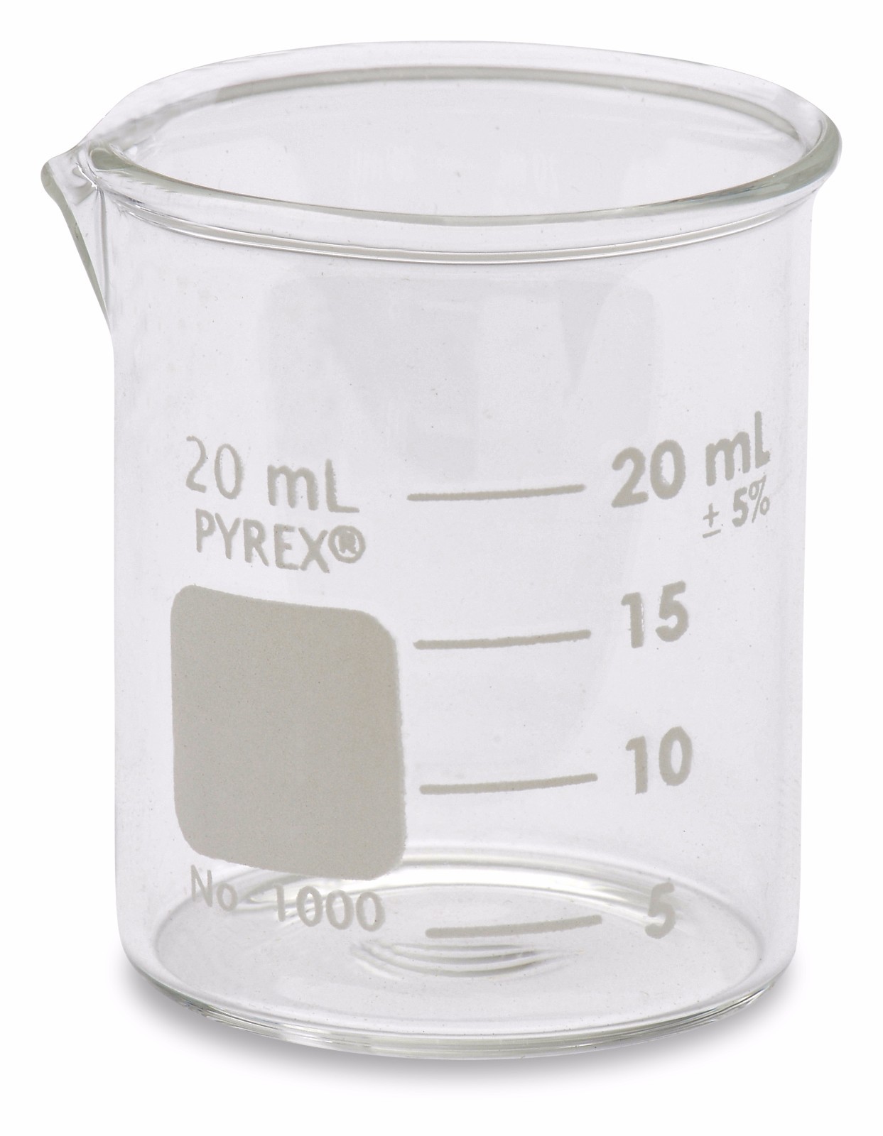 20ml Glass Beaker, Griffin Low Form, Graduated, PYREX 1000-20 (Single)
