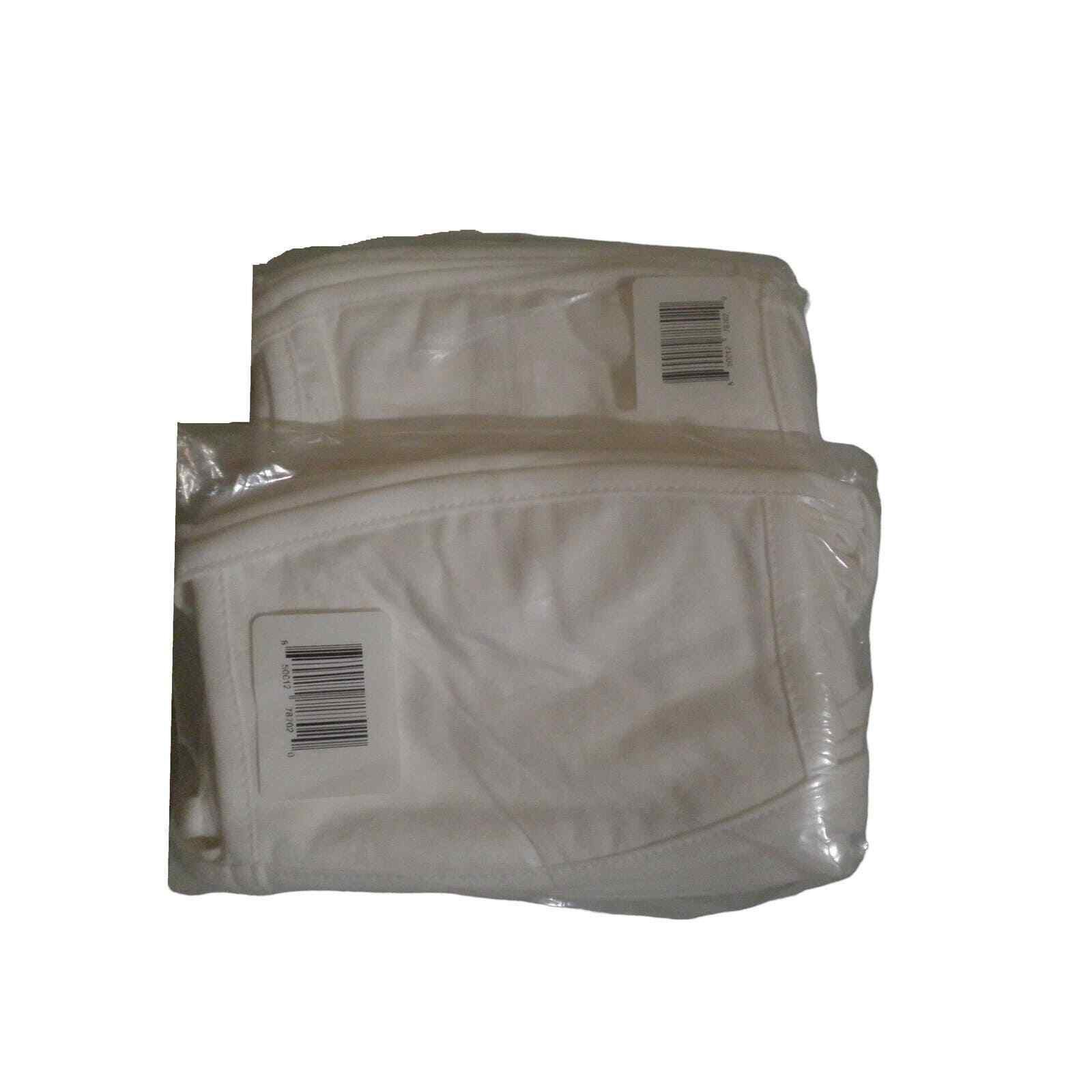 24 Ct.- Reusable Fabric Mask, 2 PKs of 12, 2-Layer, White, 100% Cotton
