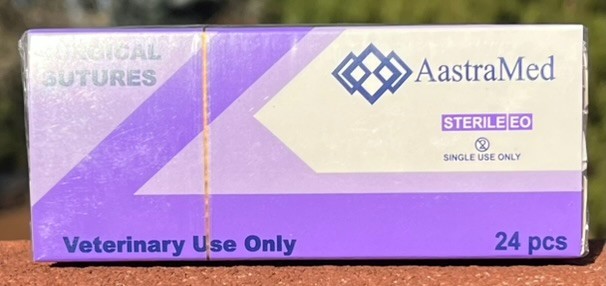 2/0 PGA Suture 24/Box Polyglycolic Acid Veterinary Surgical Dental, R-cutt 30mm