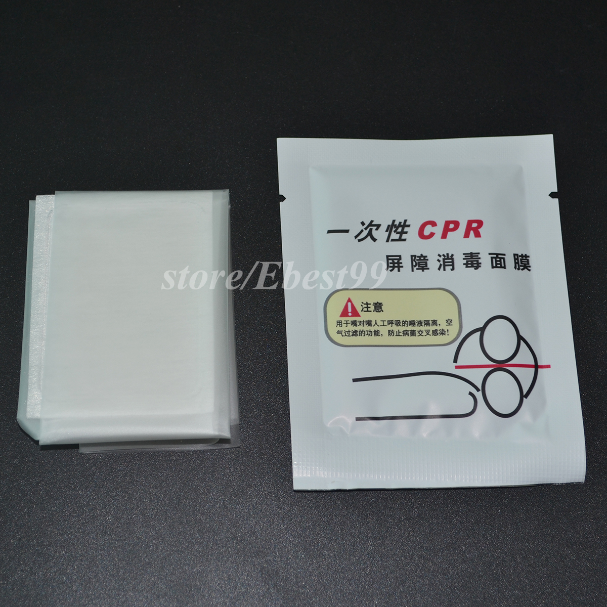 10pcs CPR MASK CPR Face Shield Mouth to Mouth One Way valve First Aid Disposable