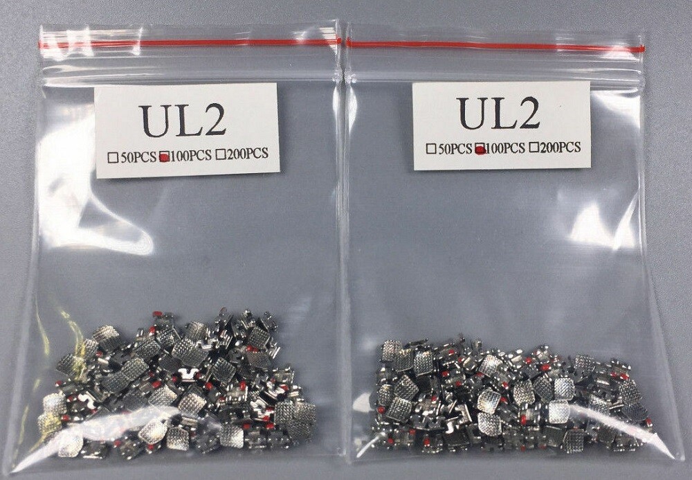 1000pcs Dental Orthodontic Brackets Metal Braces standard MBT 022 345 hooks U/L