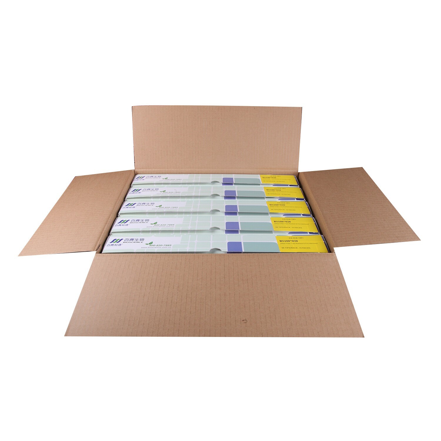 10Packs 20uL Pipette Filter Tips, Racked
