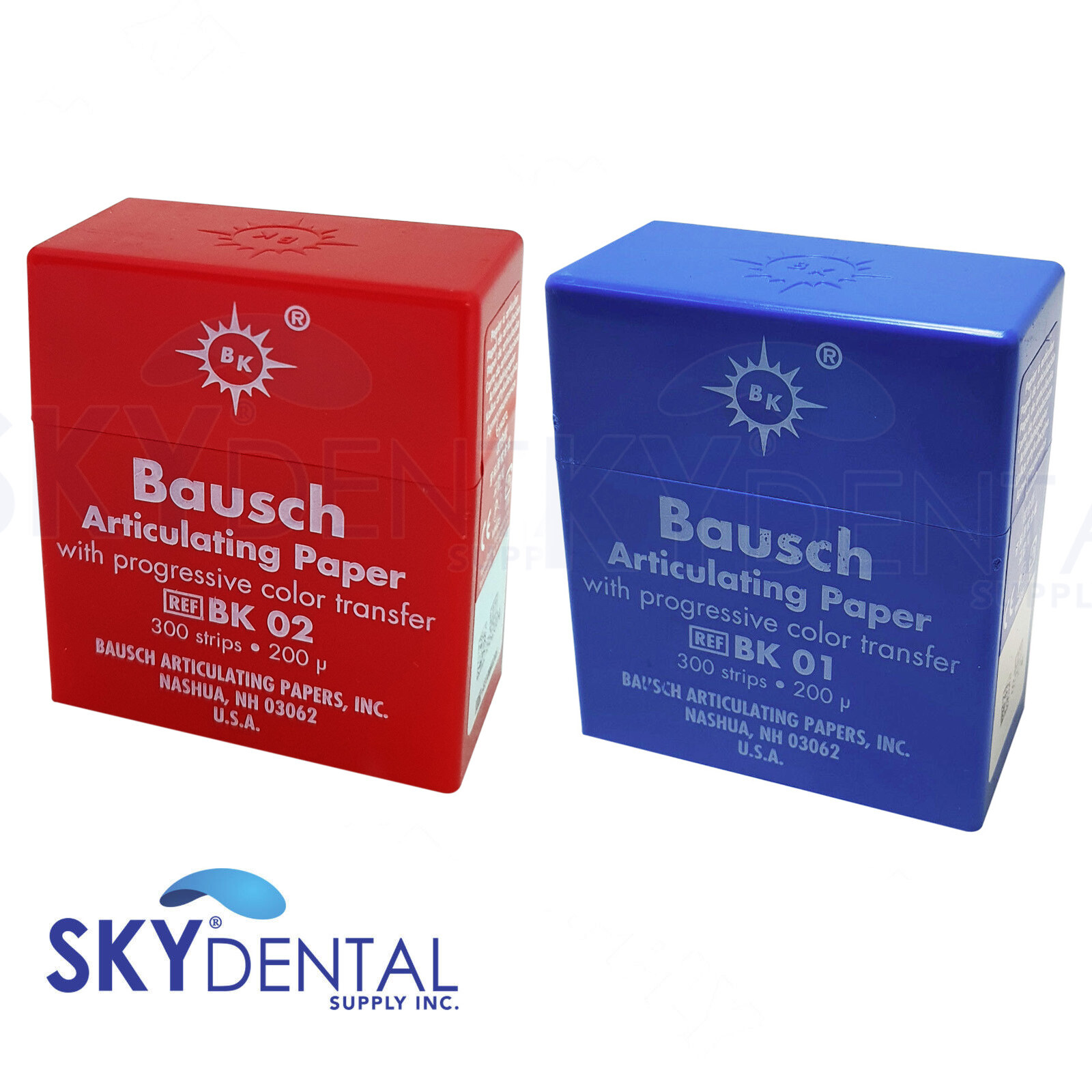 Bausch .008″ (200 microns) RED / BLUE Articulating Paper Strips 300 Strips
