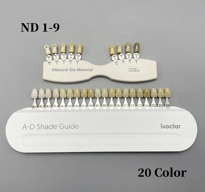 Ivoclar Vivadent Dental Teeth Bleaching Shade Guide ND 9 A-D 20 IPS Natural Die