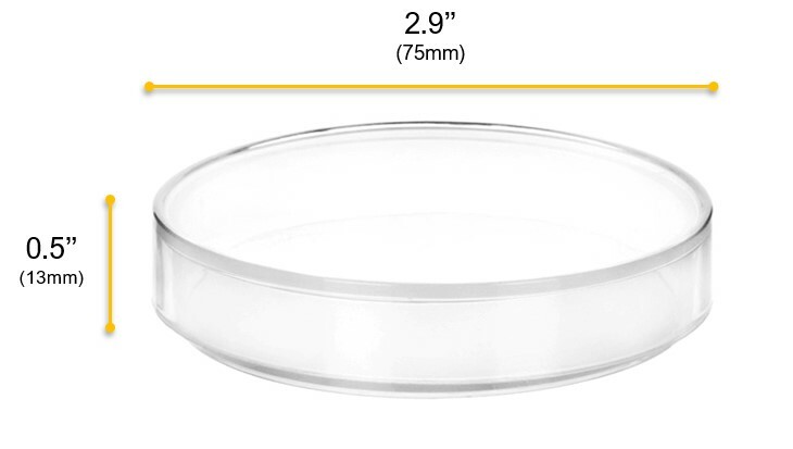 Eisco Labs Polypropylene Plastic Petri Dish – 2.9″ Diameter, 0.5″ Depth