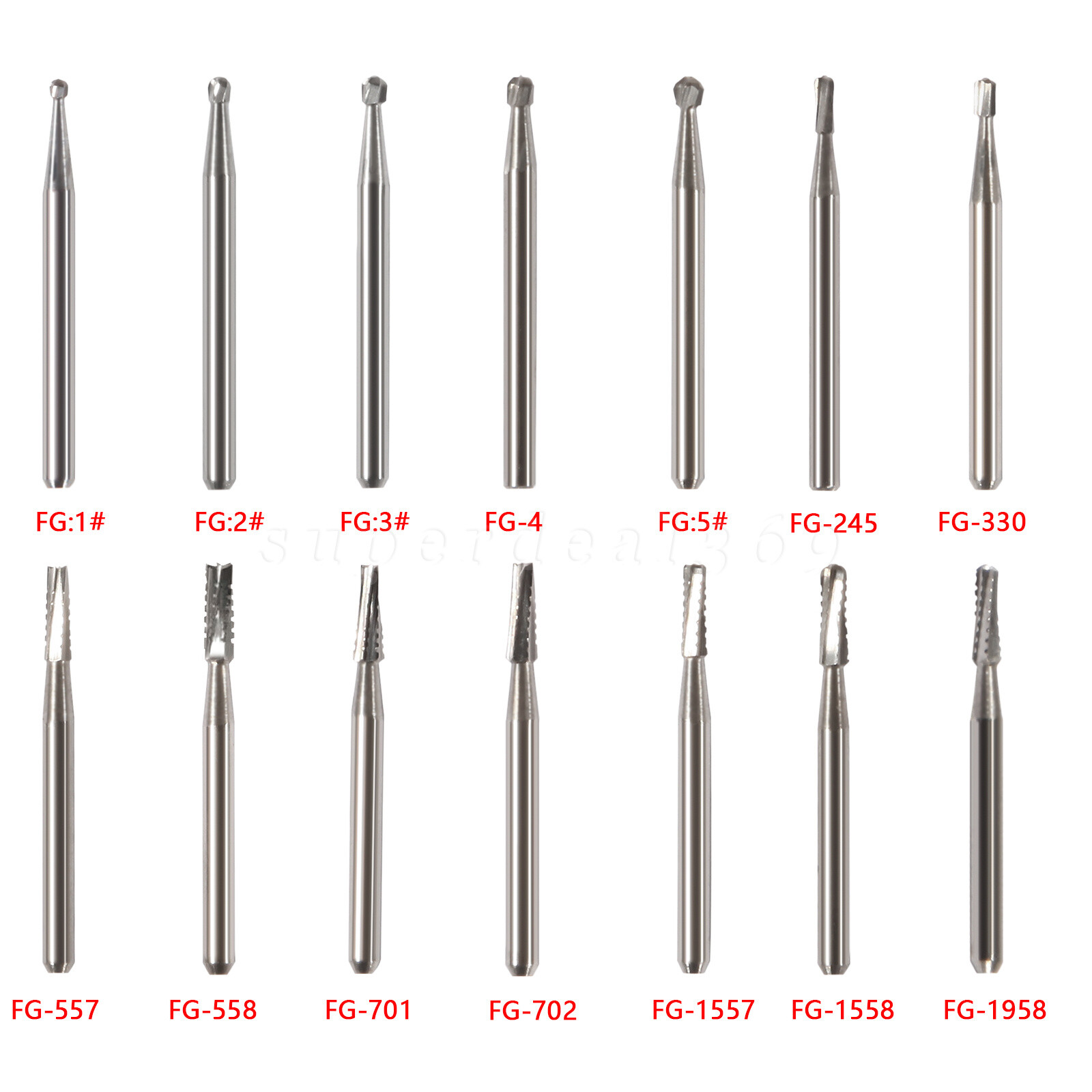 10-100 PCS Dental Round Tungsten Carbide Steel Bur For High Speed Handpiece