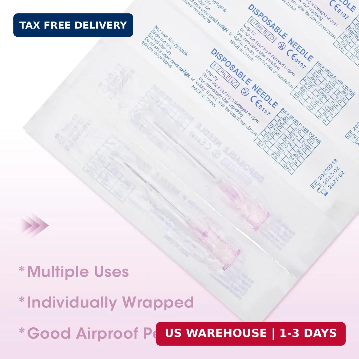 18 Gauge 1.5 Inch Disposable Needles with Caps – Luer Lock Lab Dispensing Access