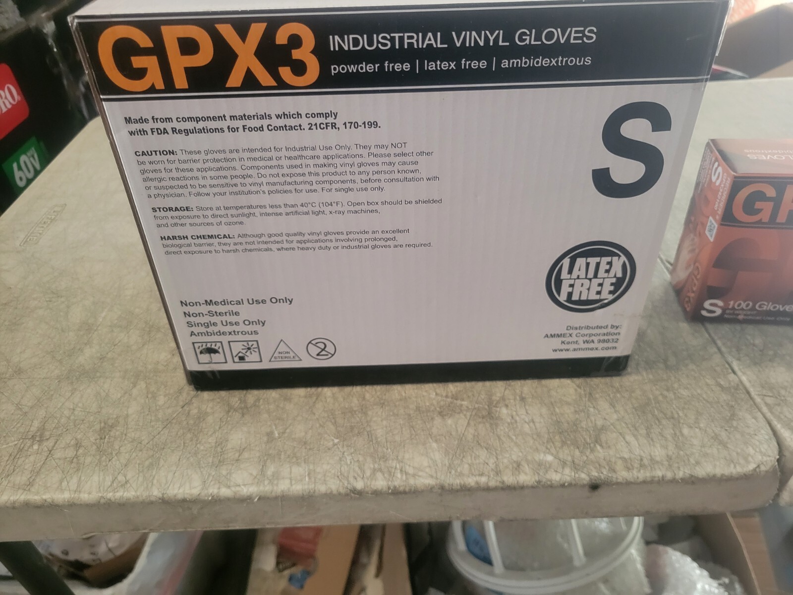 INDUSTRIAL VINYL GLOVES GPX3 SIZE SMALL (CASE OF 1000)