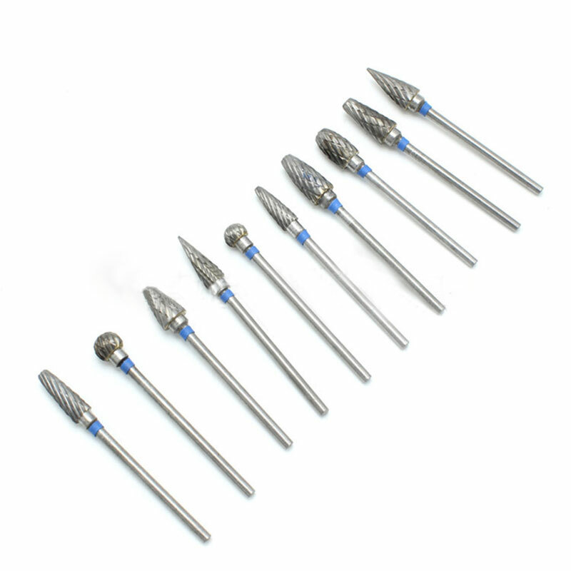 10 PCS Dental Lab Polishing Bur Drills Tungsten Steel Carbide Burs 2.35MM US