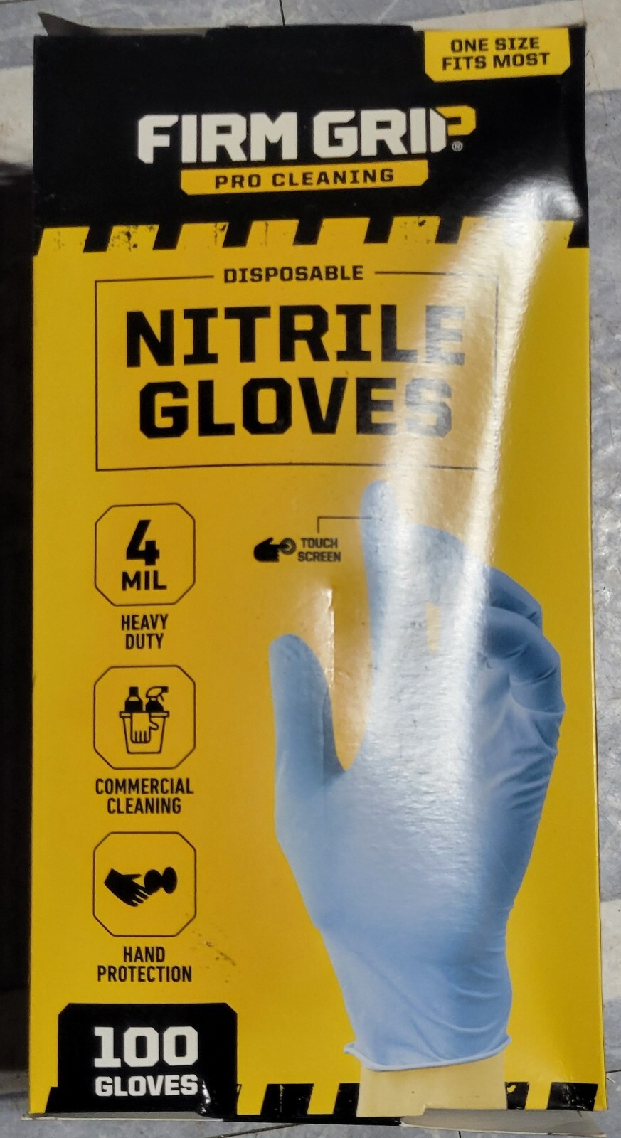 Firm Grip Pro Cleaning Disposable Heavy Duty Nitrile Gloves 100-Count One Size