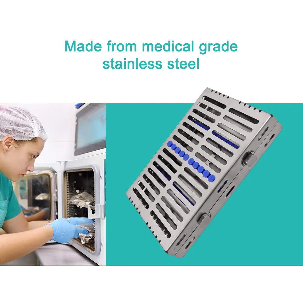 Dental Autoclavable Sterilization Cassette Rack Box Tray for 5/10/20 Instrument