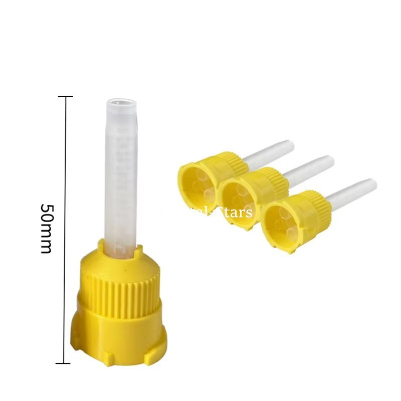 Dental Mixing Tips impression Silicone Rubber Mixer Tip Yellow Long 7cm/Short 5c