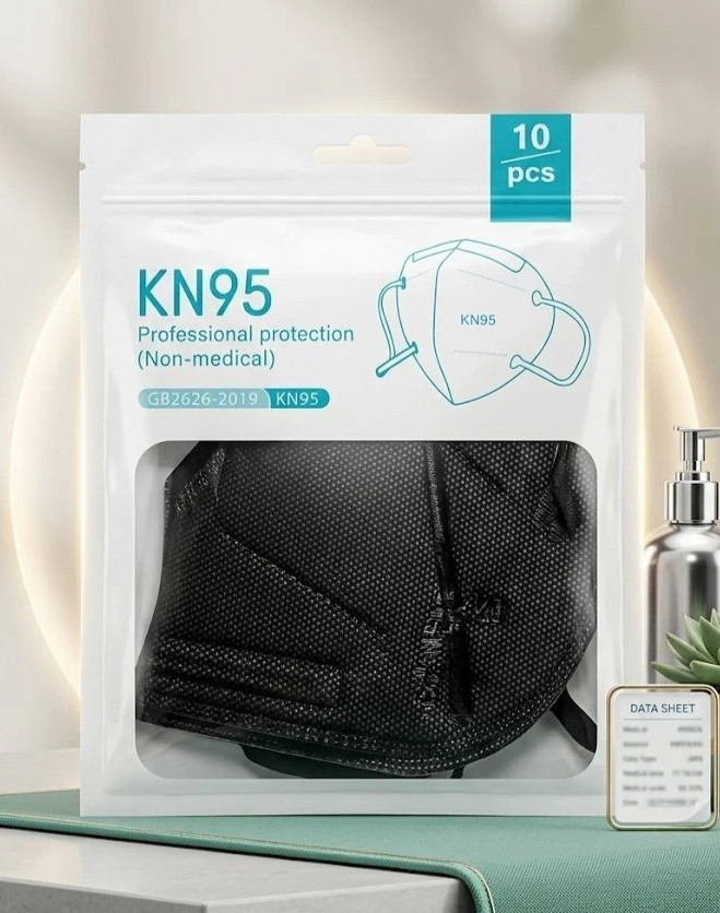 KN95 Face Mask 95% Filter Disposable Respirator 5-Ply Protective Cover 10/50
