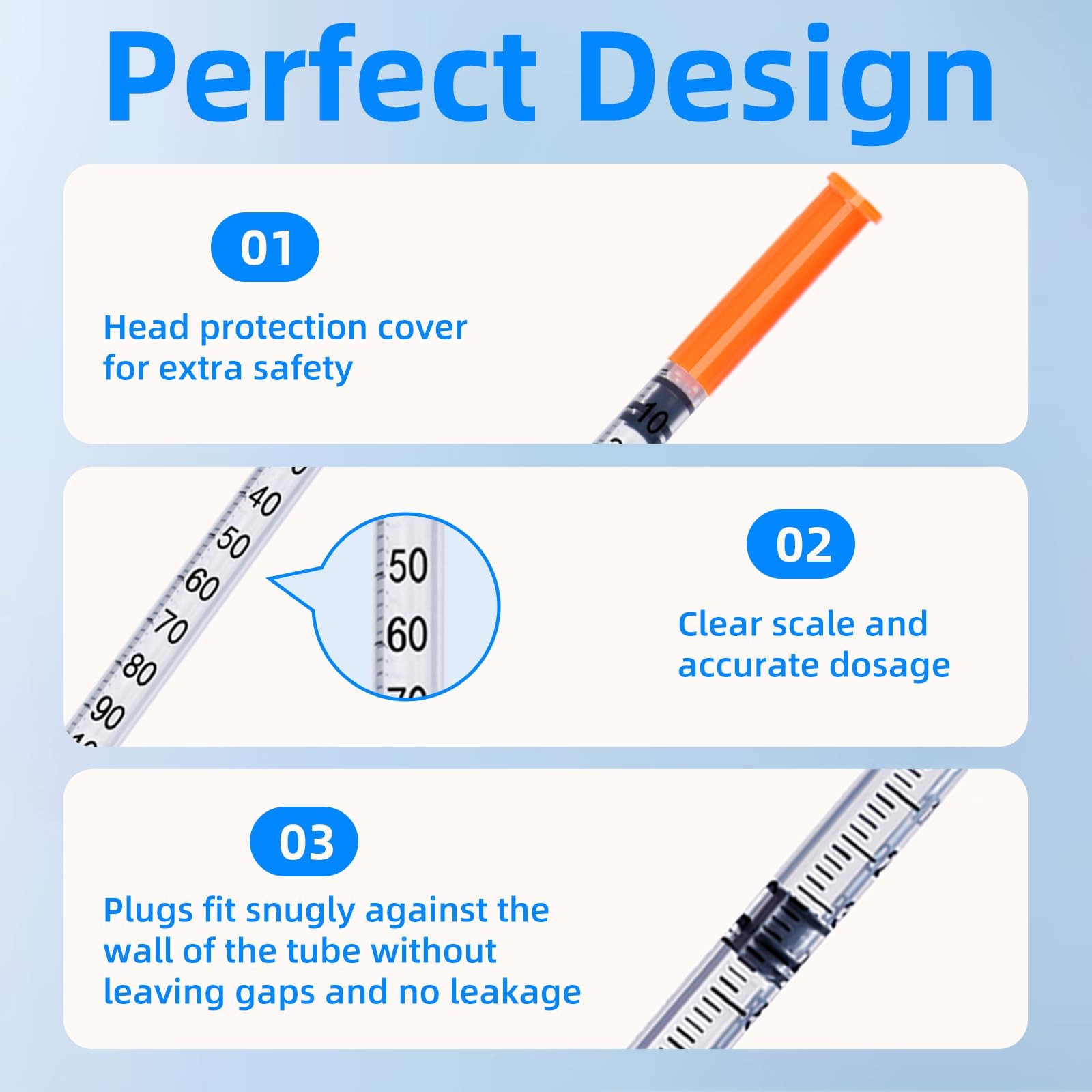 U-100 31G 1ml/cc 5/16″ (8mm) Syringes, Disposable Individual Transparent