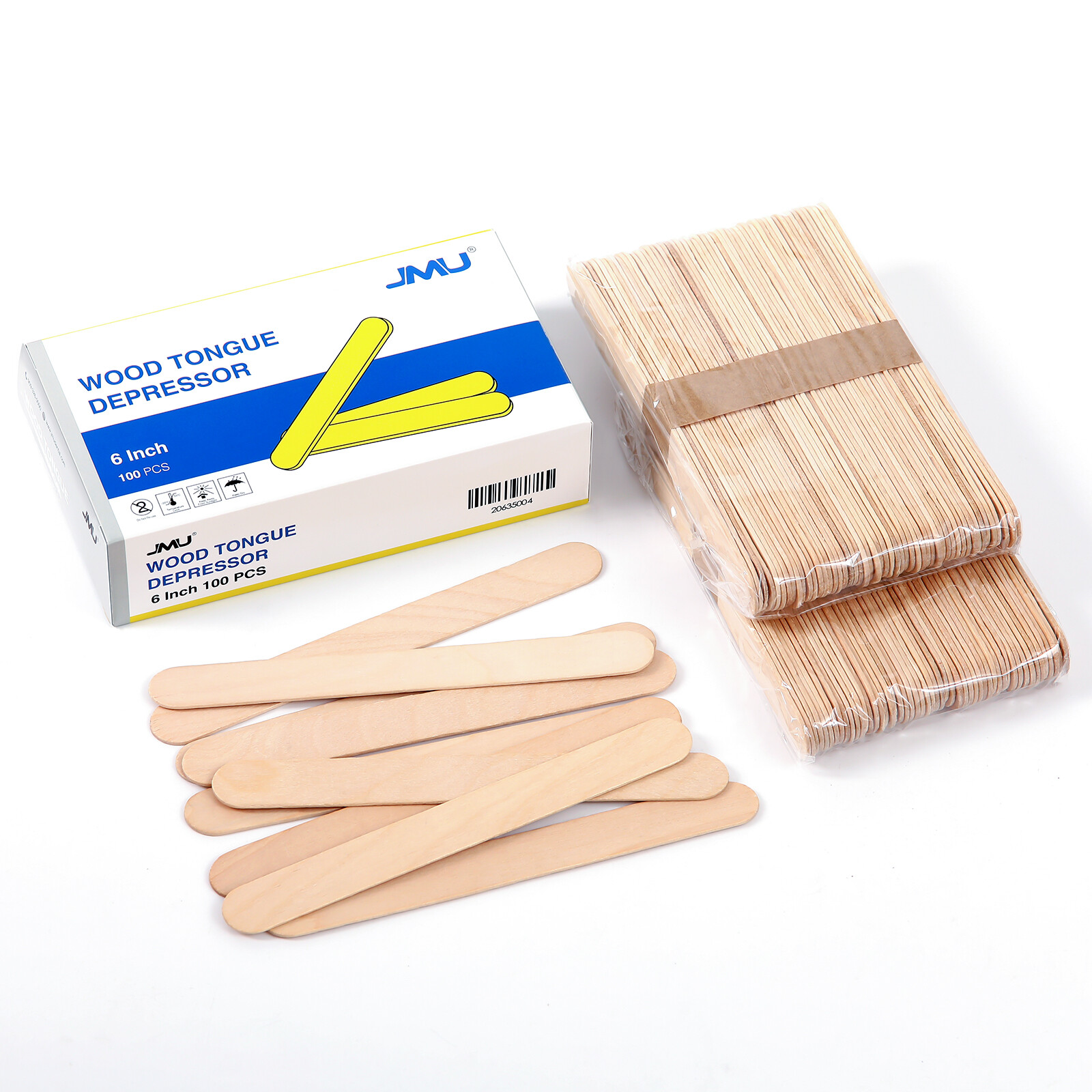 5000pcs 6 Inch Wood Tongue Depressors Non-Sterile Waxing Spatula Wax Stick Craft