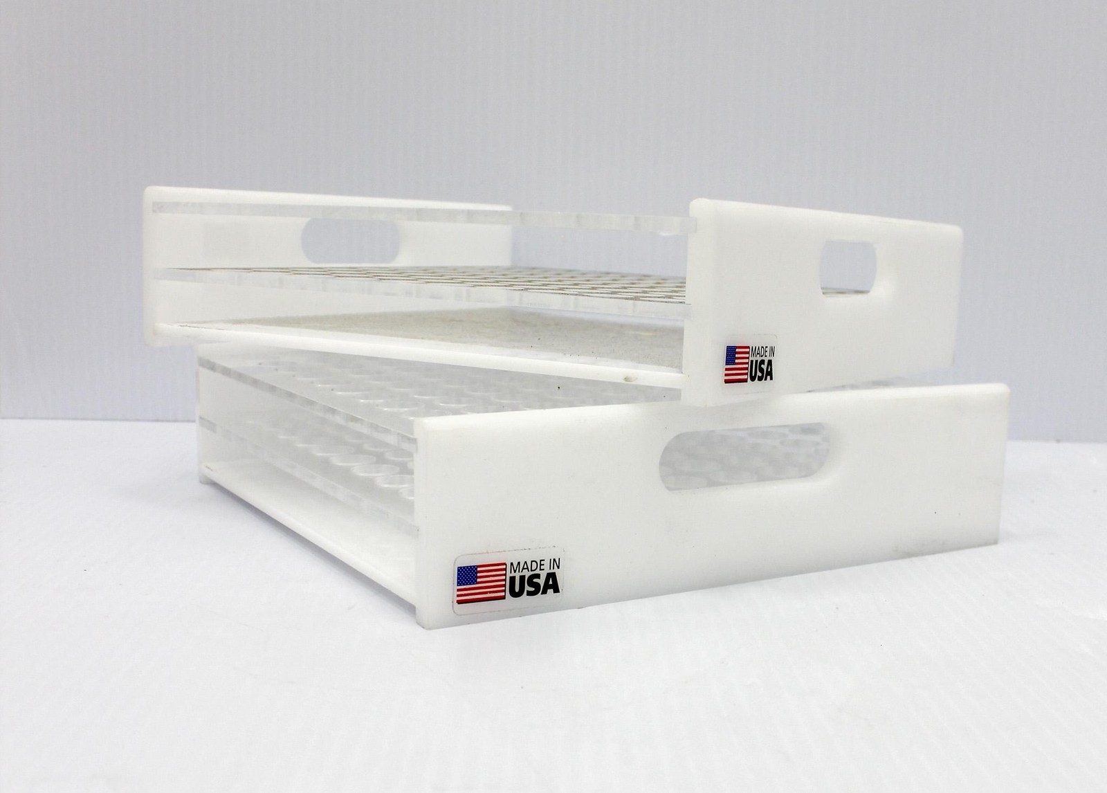 N/A Clear Acrylic 100 Place Test Tube Rack Refrigerator-Freezer Sto (3377112)