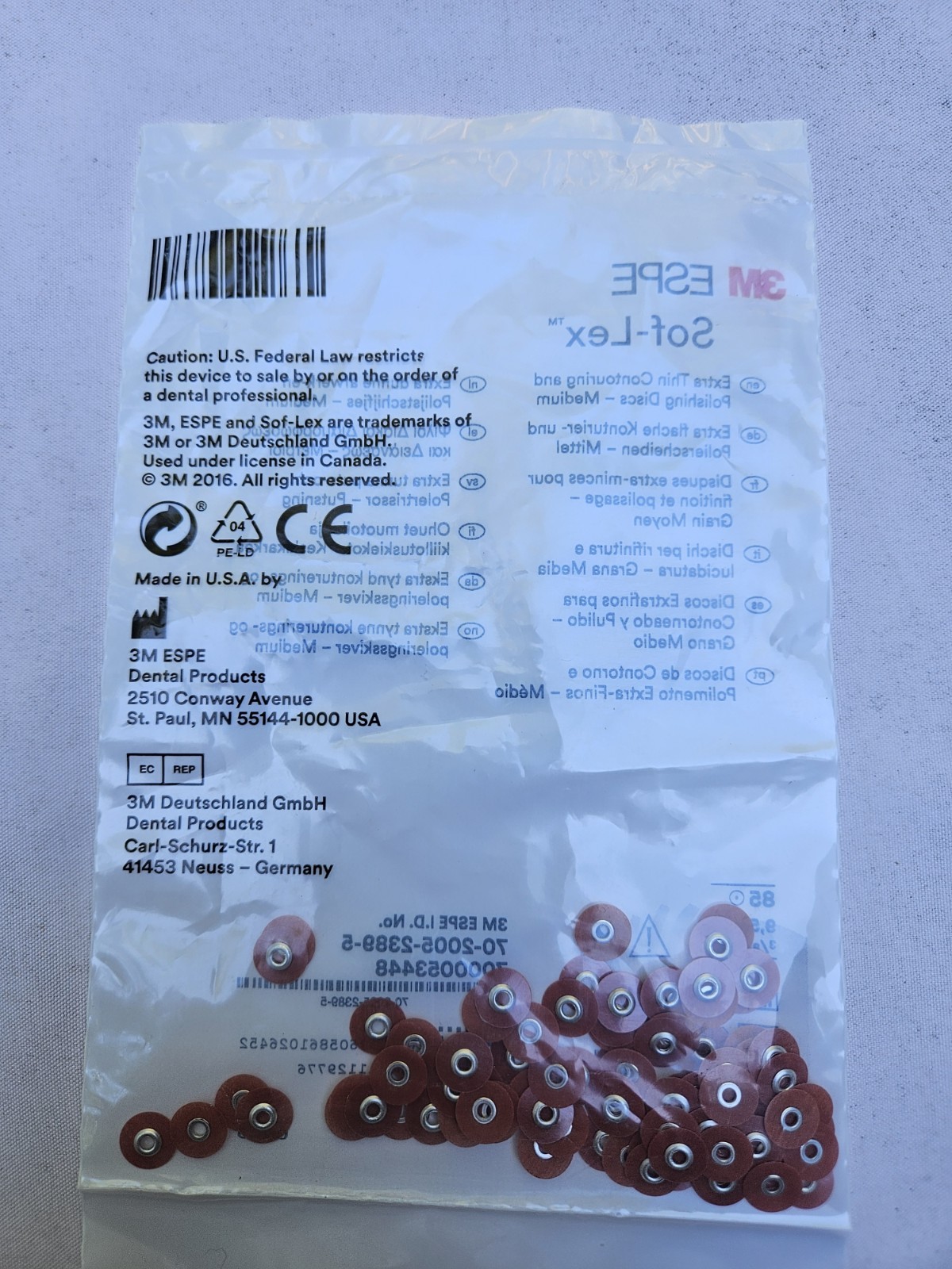 3M ESPE 2381M Sof-Lex XT Contouring & Polishing Pop-On Discs 3/8″ Medium 85/Bx