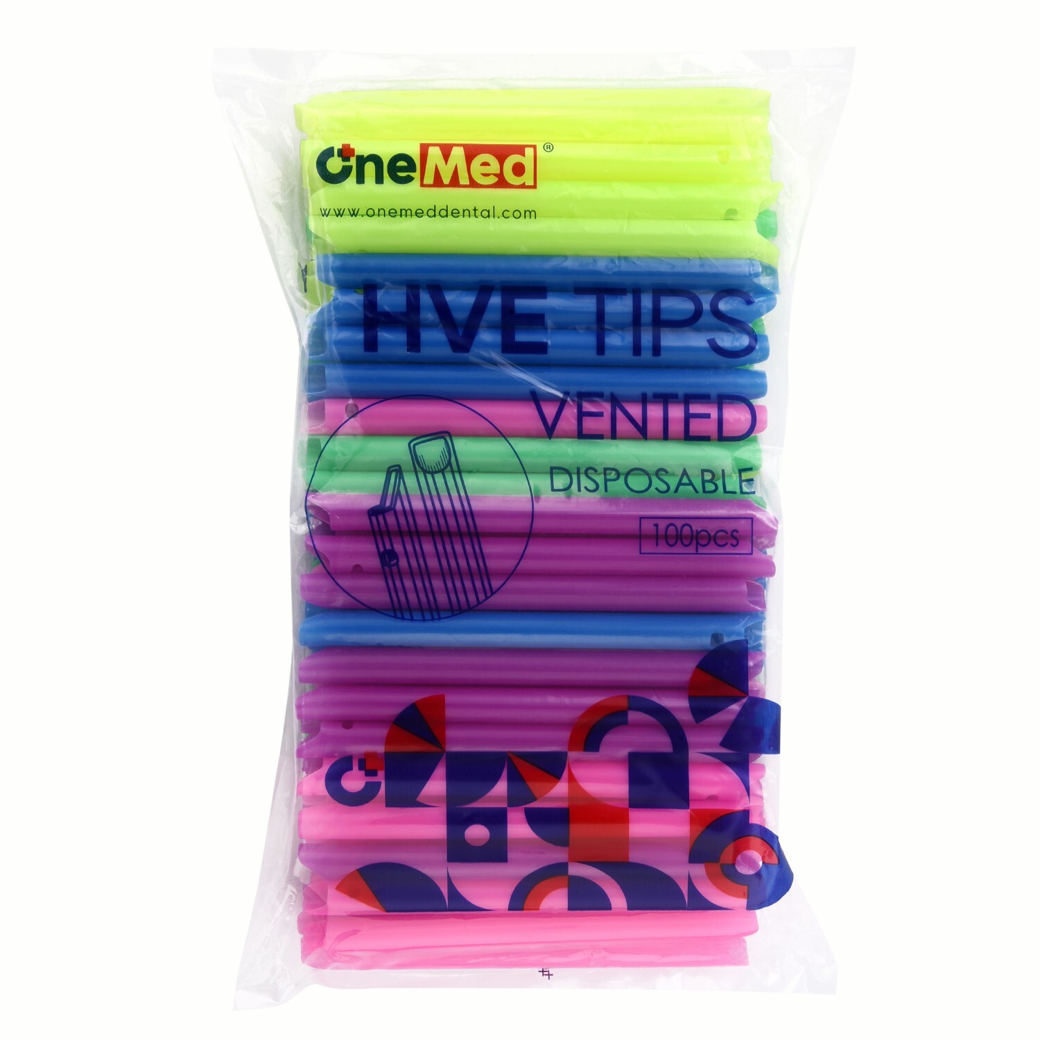 1000Pcs(10Bags)HVE High Volume Evacuation Suction Dental Tips, Vented (Rainbow)