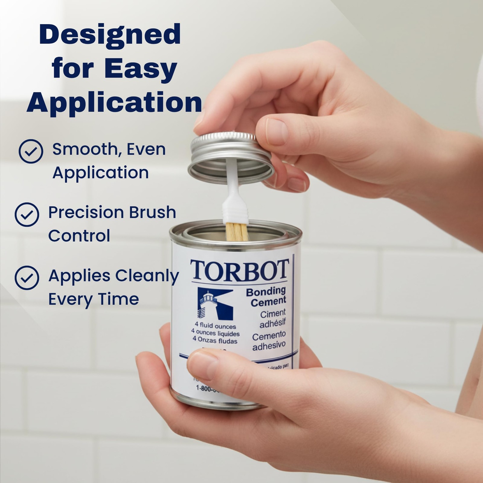 TORBOT Liquid Bonding Cement 4 Fl Oz (Pack of 1), White