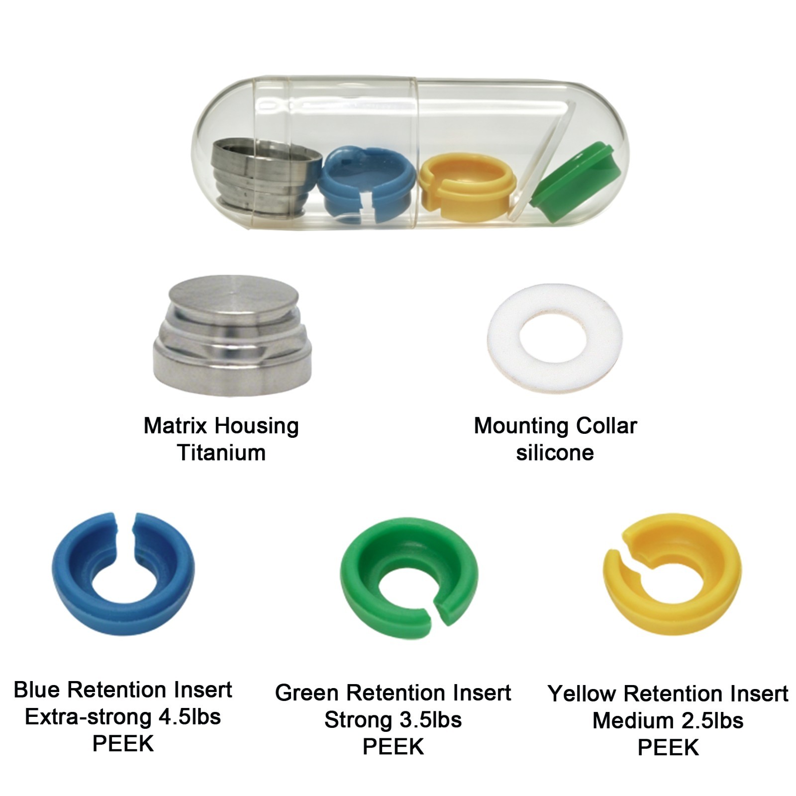 US Dental Novaloc Retention Inserts Peek Caps&Mounting and Demounting Tool