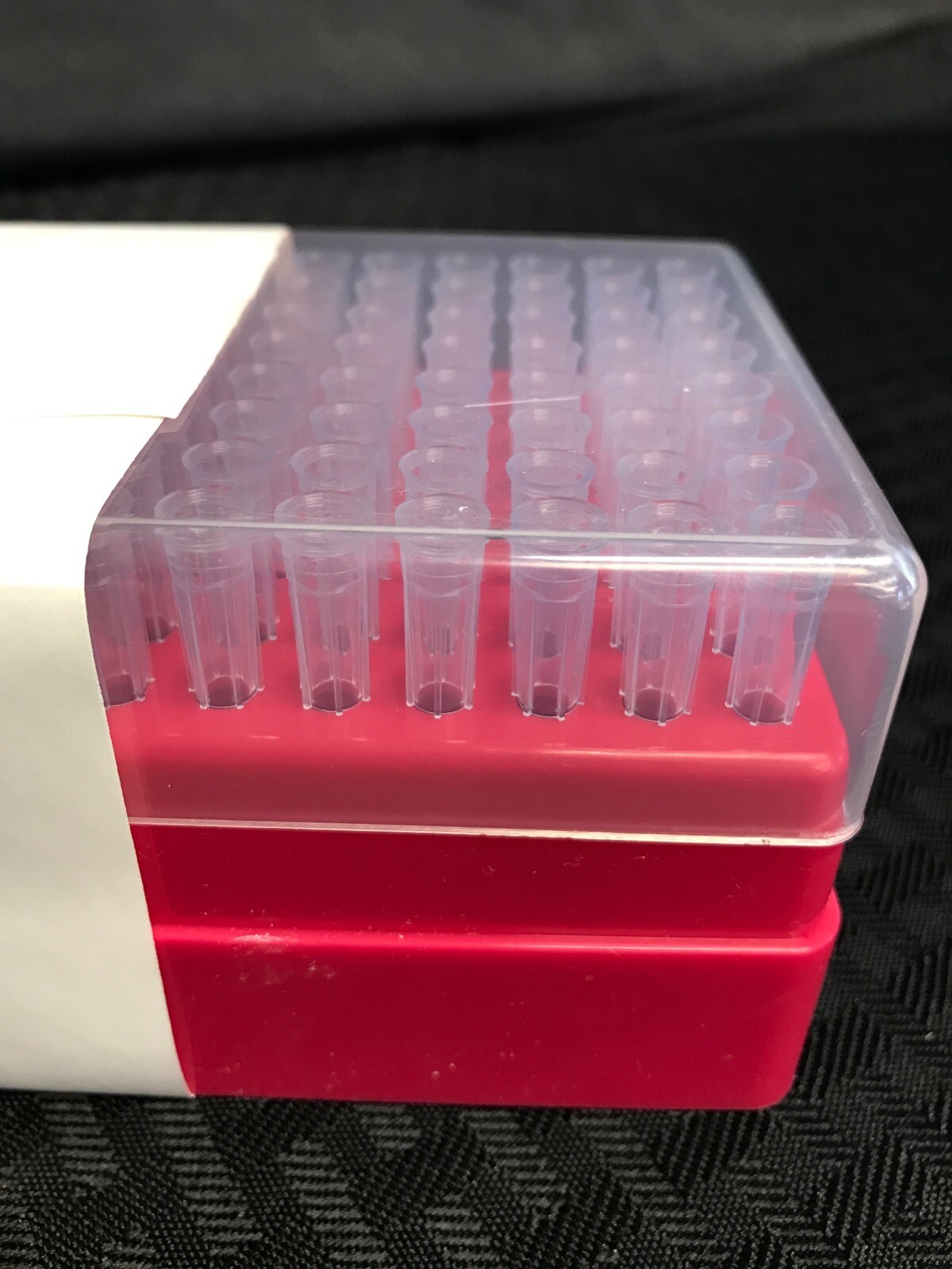 (4) Laboratory Plastic 96-Tip Racked Pipet Tips Unknown Brand and Size