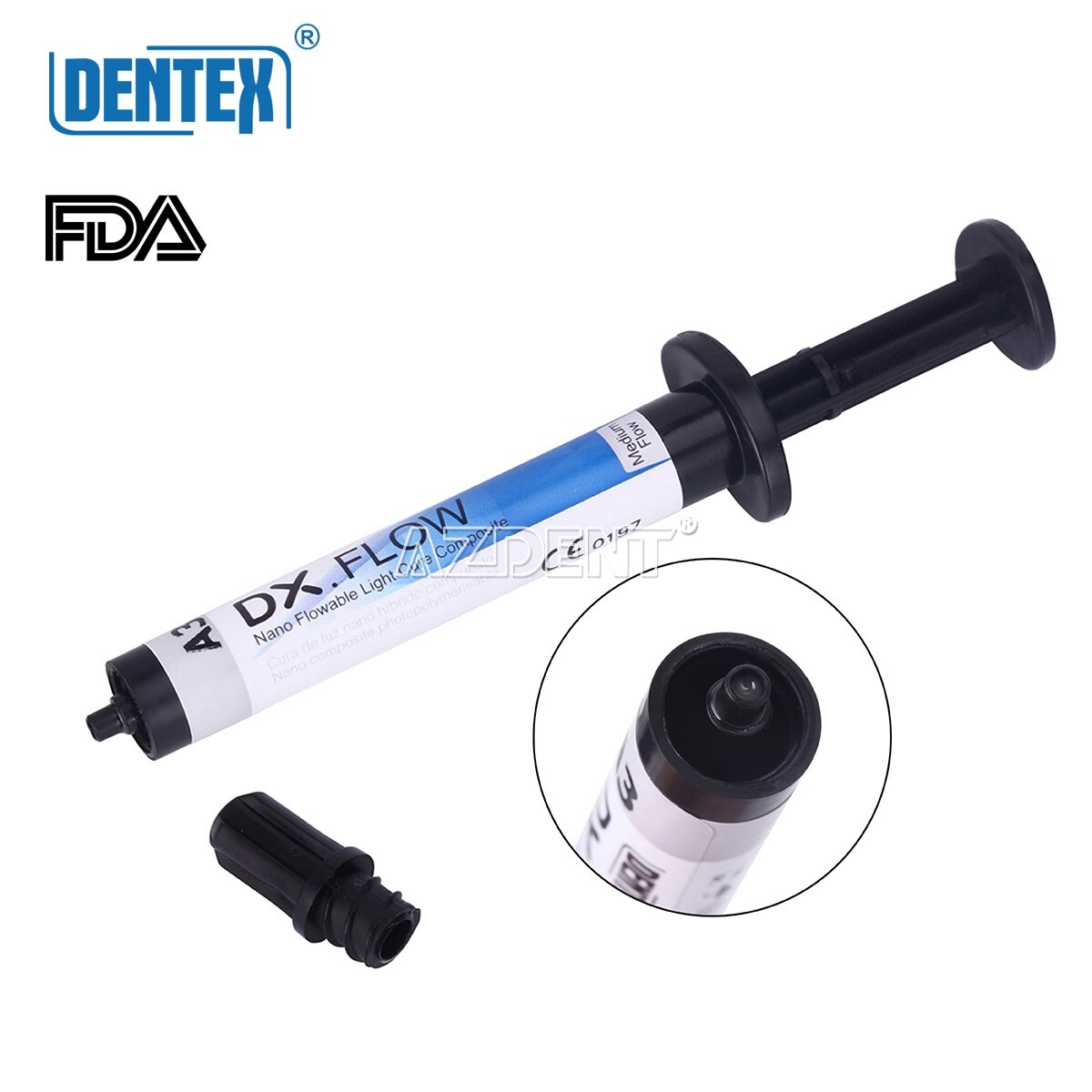 Dentex Dental Flowable Light Cure Composite Resin Medium/Low Flow A1 A2 A3