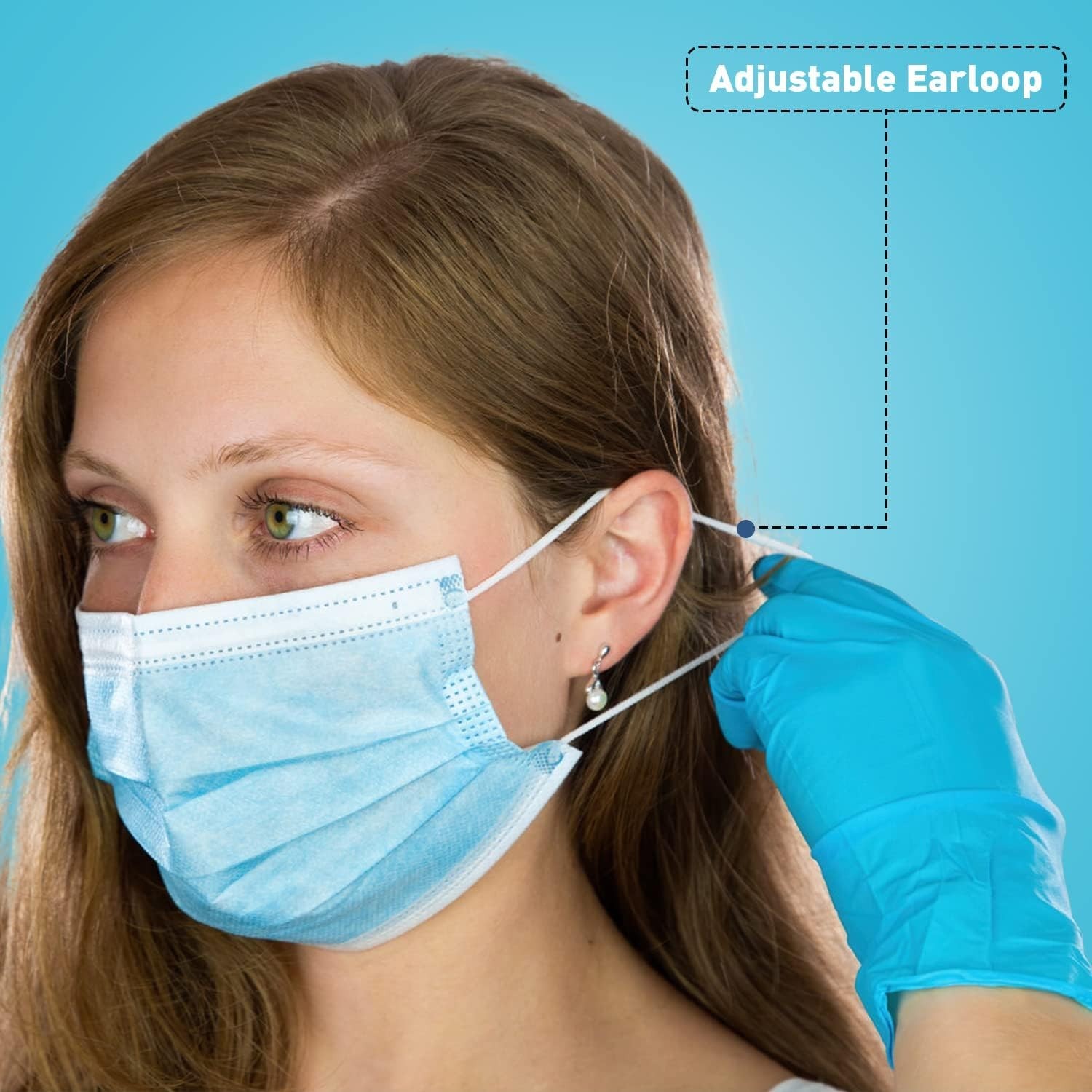 Efficient 3-Ply Blue Disposable Masks – ASTM Level 2, 100 Count, High Filtration