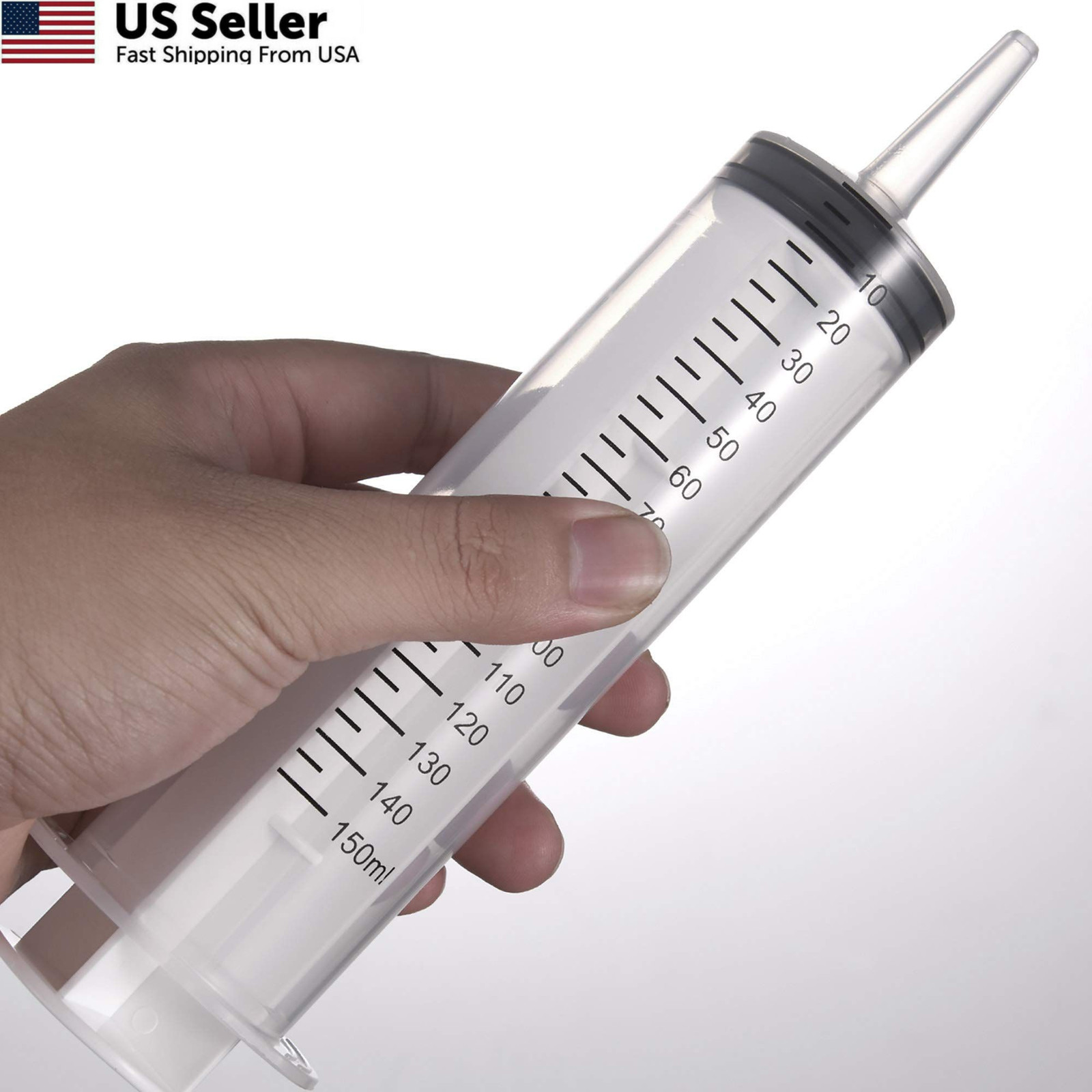2 PCS 150 ML Large Syringes, Plastic Garden Industrial Syringes 150 ML, Clear