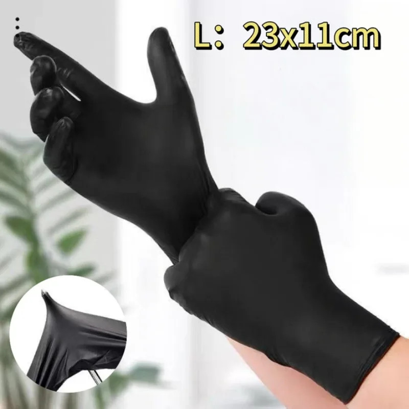 10-400Pcs Disposable Rubber Glove Black Latex Free PVC Gloves Household Kitchen