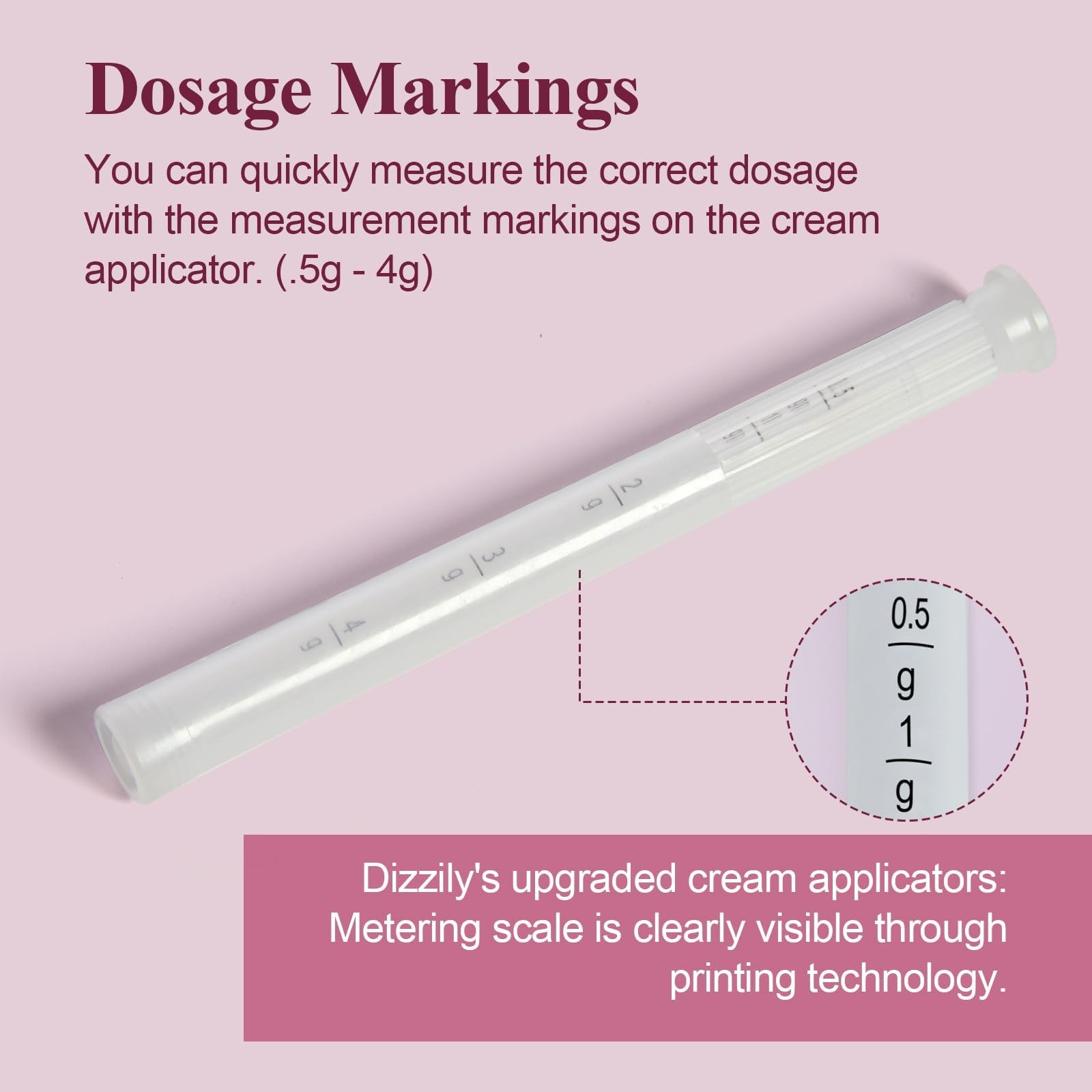 Dizzily 20 Packs Disposable Vaginial Cream Applicators – Fits 20Pack