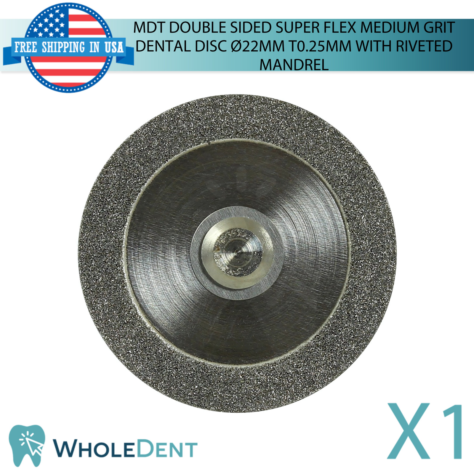 Medium Grit Double Sided Diamond Super Flex Dental Disc Ø22mm Thickness 0.25mm