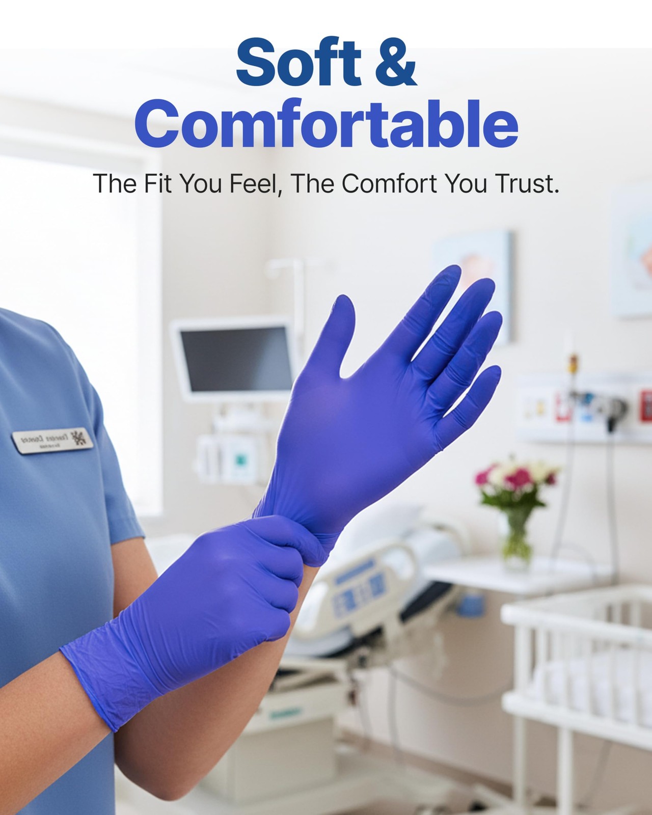 Schneider Nitrile Exam Gloves, Dark Blue, Large, 03 Blue (Large 100ct)