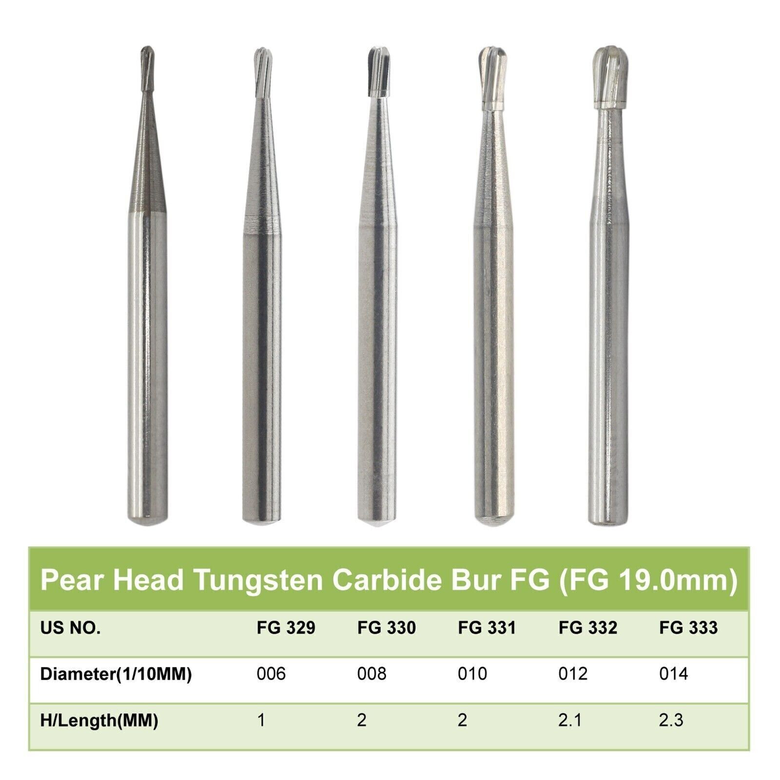 Dental Carbide Burs FG 19mm / FG SURG 25mm Long Shank Surgical High Speed