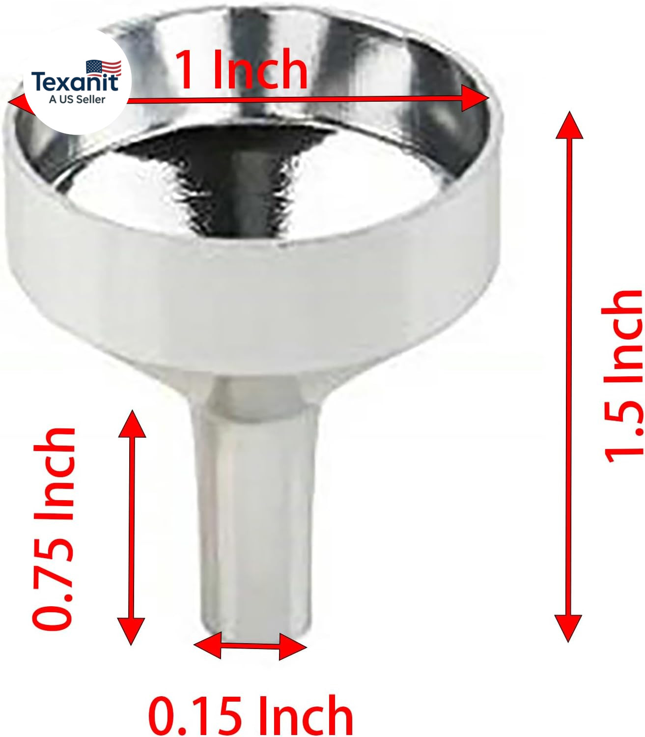 12 Pcs 1.5 Inch X 1 Inch Small Metal Funners with 3 Pcs 2.6 Inch Pipette for Fil