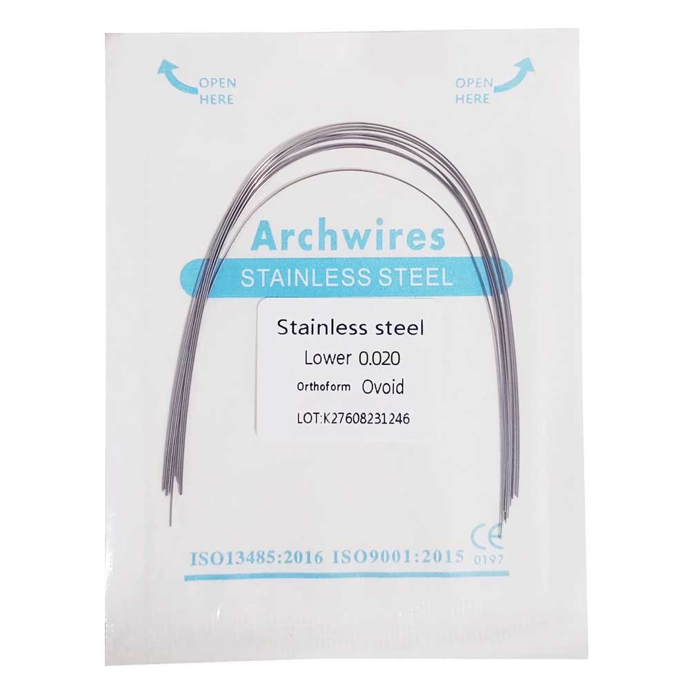 10pcs/pack Dental Orthodontic Stainless Steel Round Arch Wire Ovoid Form