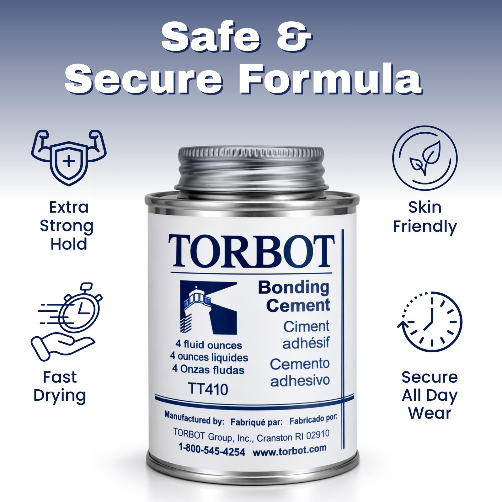 TORBOT Liquid Bonding Cement 4 Fl Oz (Pack of 1), White