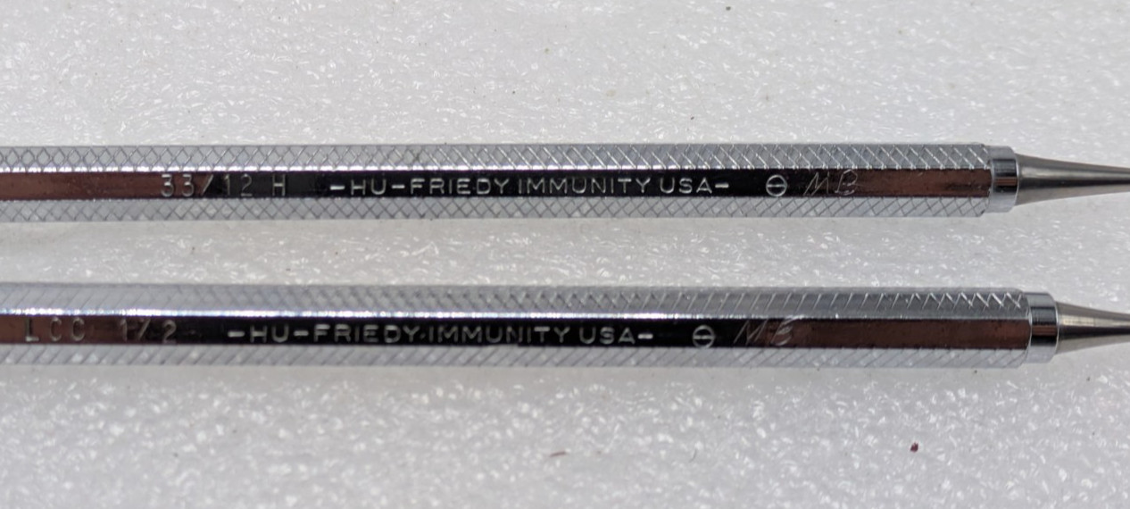 2 Hu Friedy Immunity Endodontic Dental Excavators Probes Scalers LCC 172 33/12 H