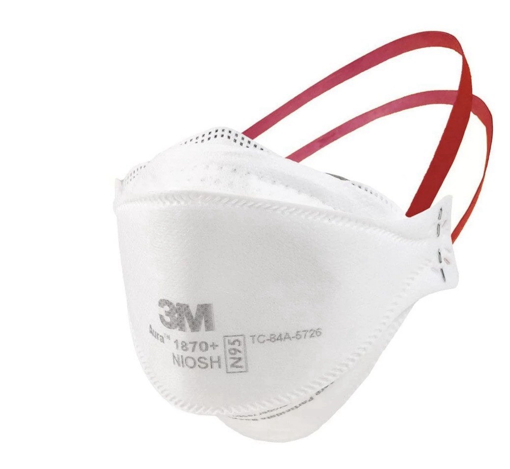 NEW 10-Pk 3M Aura Health Care Particulate Respirator and Surgical Mask 1870+ N95