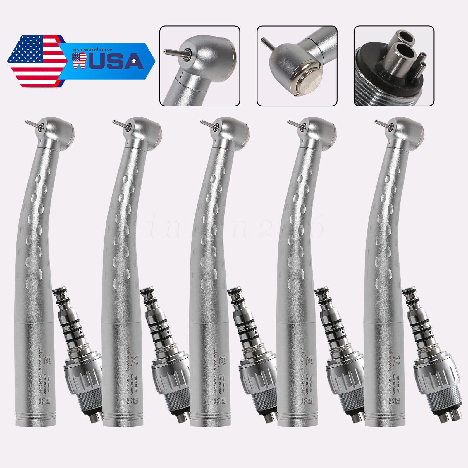 5* KaVo Style Dental High Speed Handpiece + 4 Hole Quick Coupler Coupling Swivel
