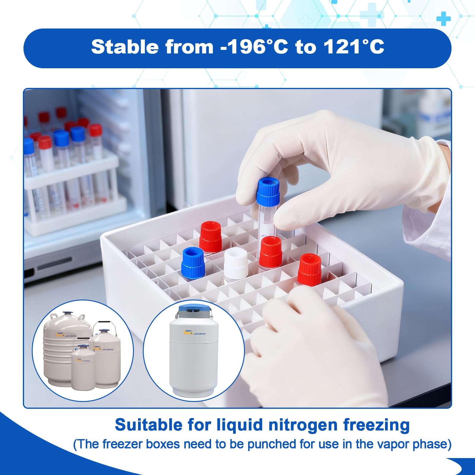 CryoKing Cardboard Cryogenic Lab Freezer Box 2 Inch 81-Well 2 in,81-well