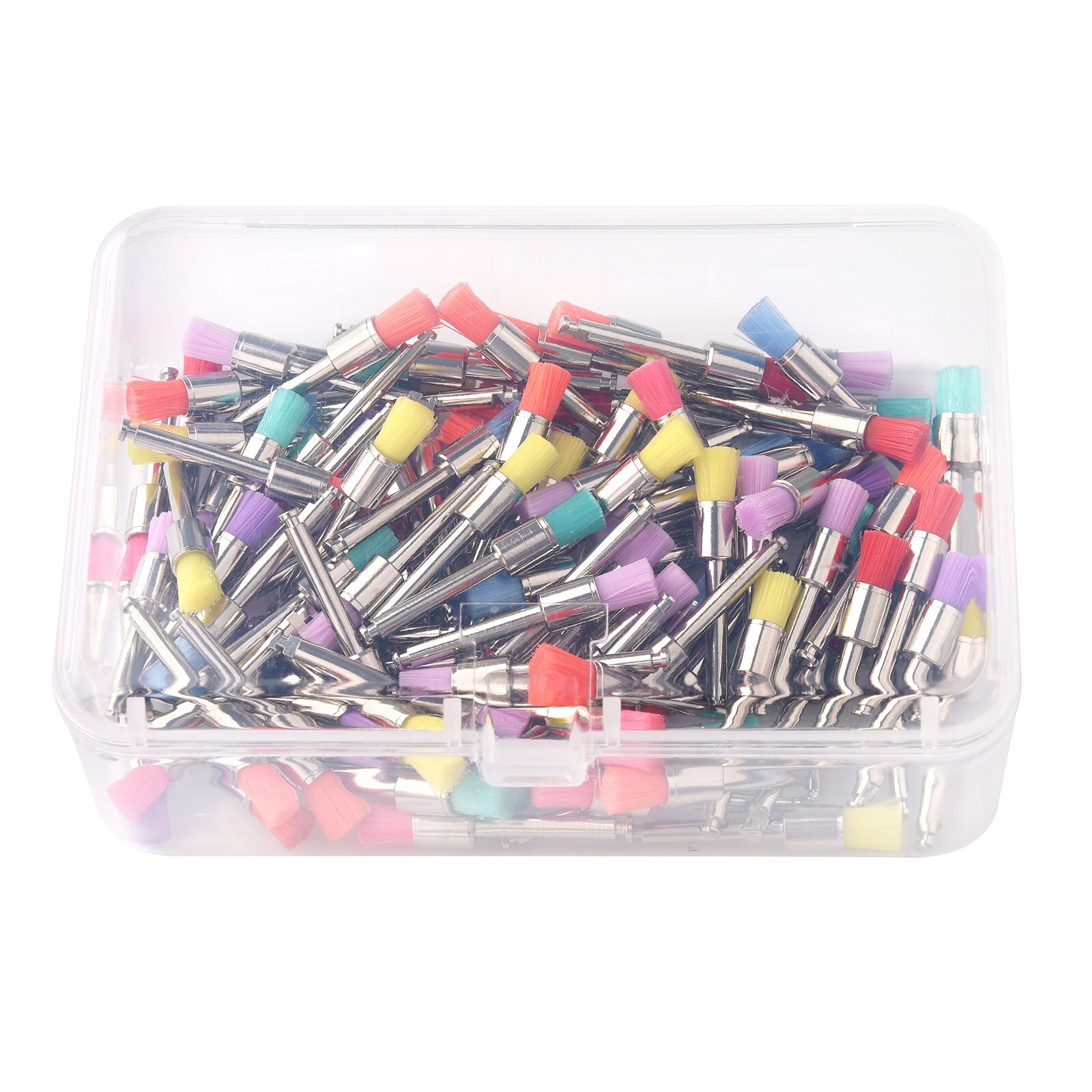 Dental White & Colorful Prophy Polishing Brush Nylon Flat Latch & Tapered Type