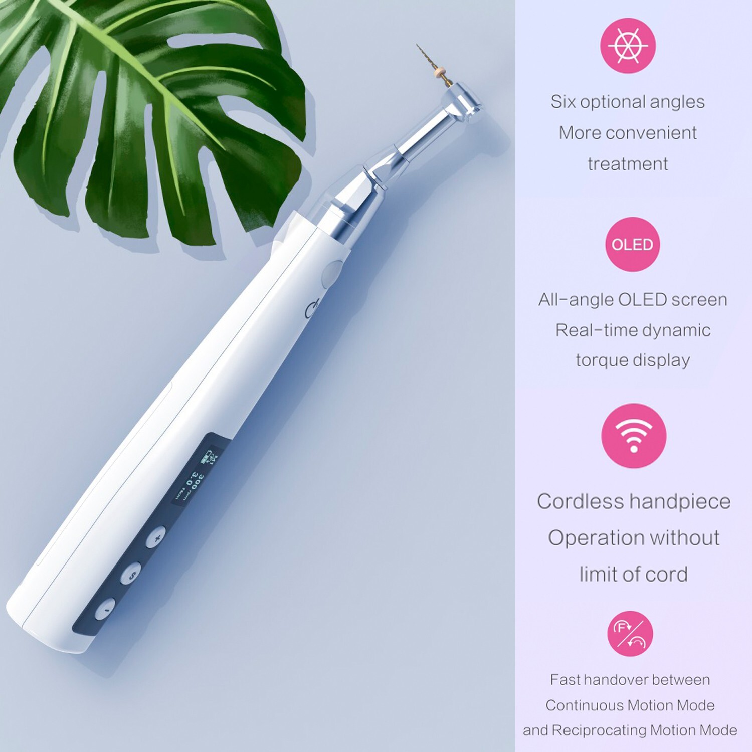 Woodpecker Dental Cordless Endo E-COM+ Endo Motor Handpiece W/Reciprocating Mode