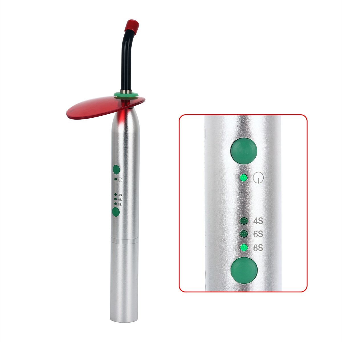 AZDENT Dental Wireless LED Curing Light Resin Cure Lamp 2700mw/c㎡ Silver