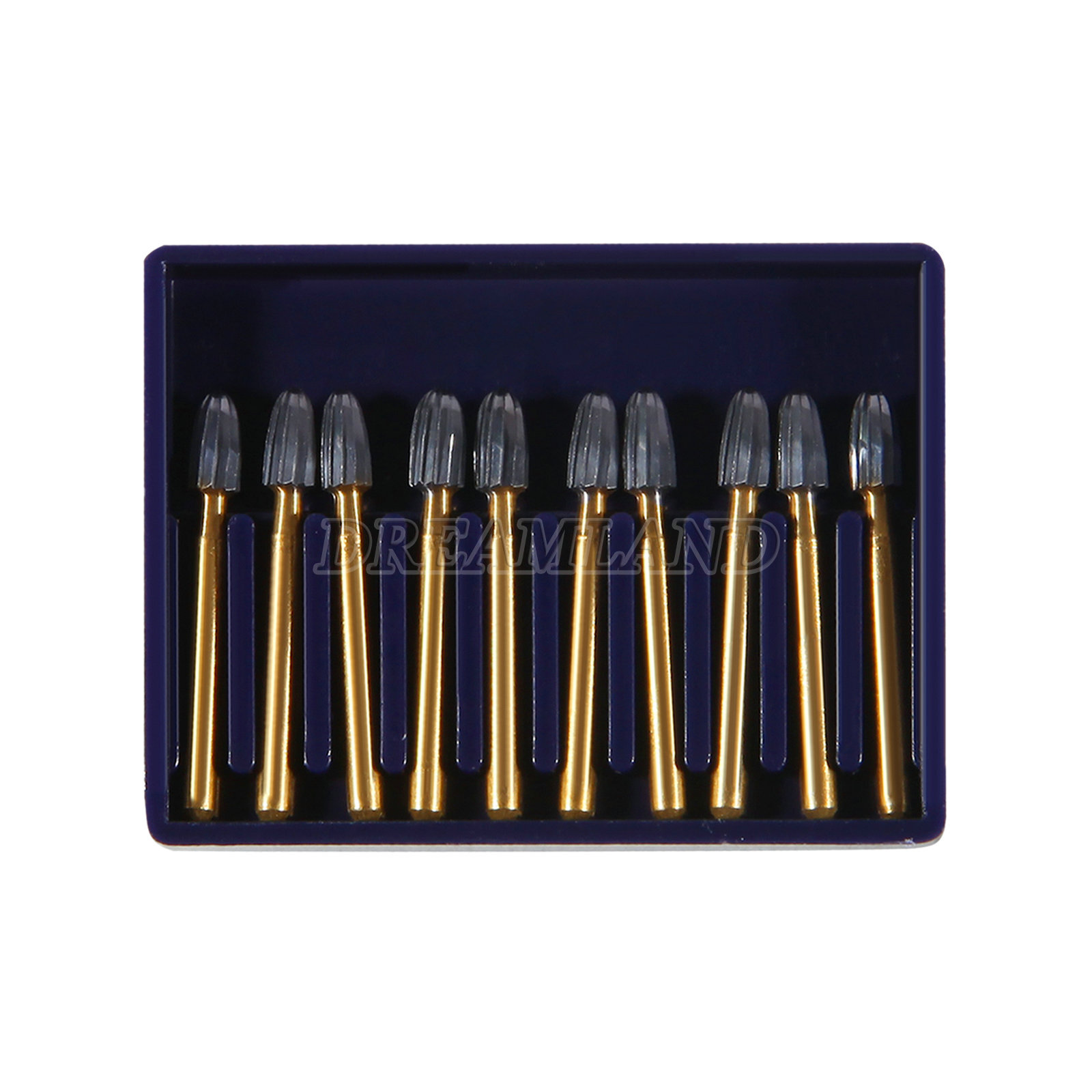 10Pcs Dental Tungsten Carbide Burs Trimming & Finishing Egg Football Bur FG 7408